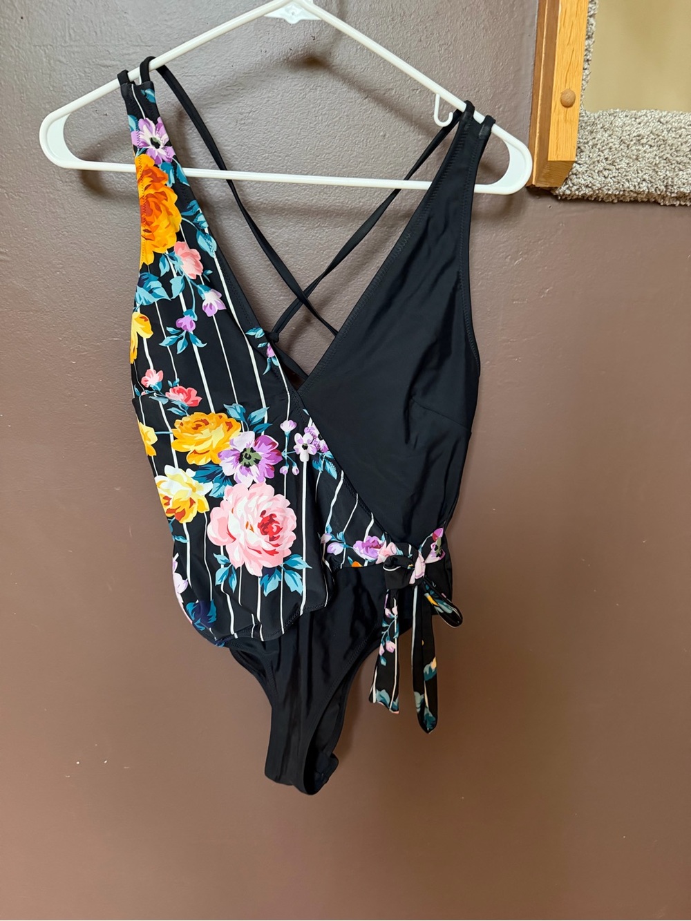 Women’s Floral Black One-Piece Swimsuit